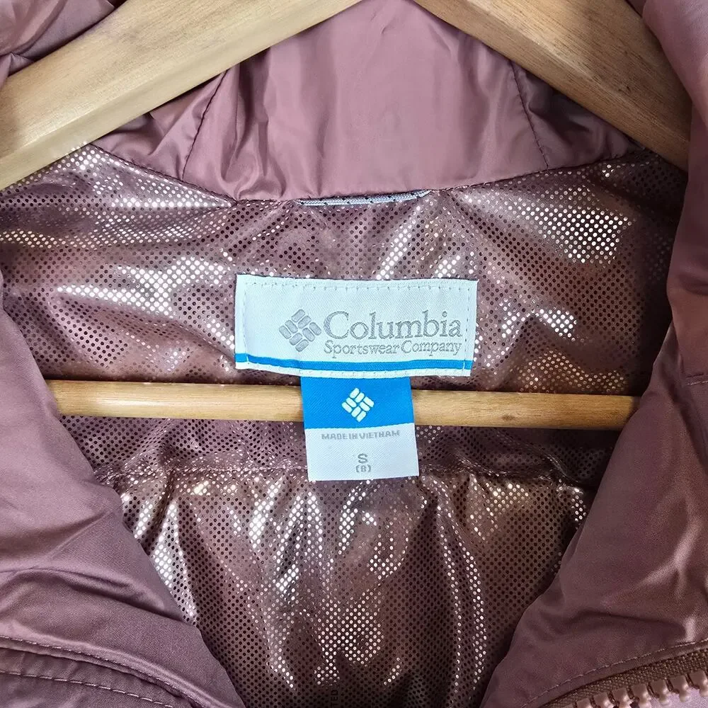 Columbia Youth Pike Lake II Hooded Jacket Size S/8 Fig Mauve Omni-Heat Outgrown